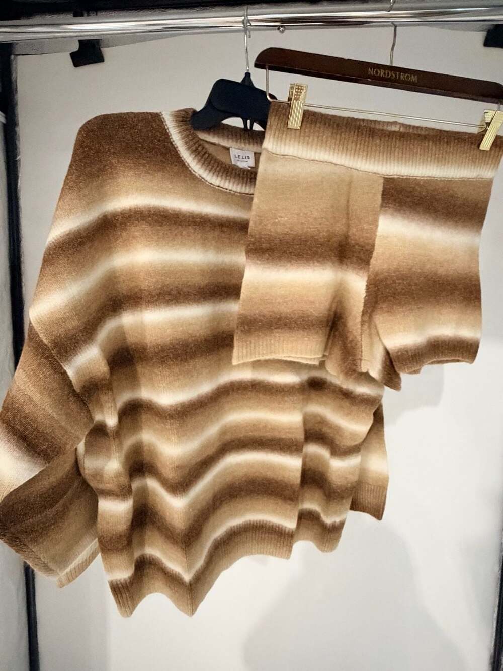 Sweater set Size XS Brown Ombre Striped Knit Pullover